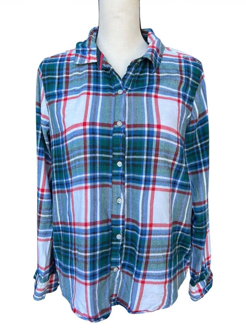 Aerie Women's Plaid Flannel Button Down Shirt Size M